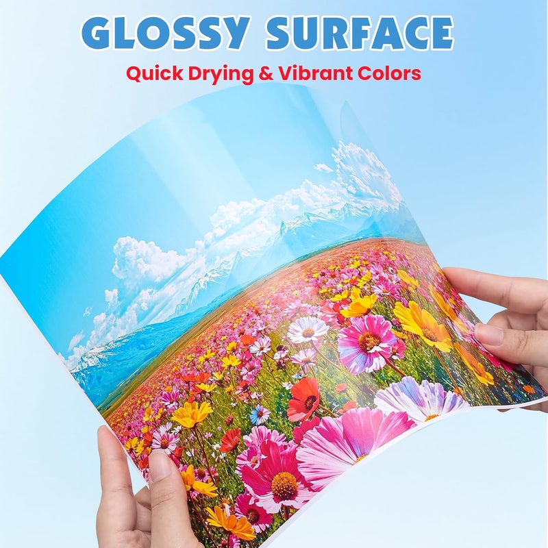NUITPY 150 Sheets Glossy Sticker Paper, 8.5in x 11in Sticker Paper for Inkjet Printer, Self-adhesive Printable Sticker Papers, Vibrant Colors, Dries Quickly, US Letter Size - Image 4
